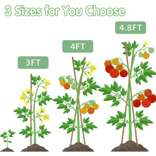 Bamboo Stakes,3FT Natural Bamboo Garden Stakes,BOVITRO 25Pcs Plant Stakes,Bamboo Sticks for Tomato,Beans,Vegetable and Climbing Plants