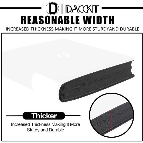 D DACCKIT Card Binder 16 Pocket - Fits 1024 Cards，4X4 Ringless Card Album with Sleeves for Trading Cards & Sports Cards（Model A，Classic White）