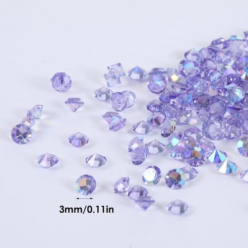Fake Small Diamond, Acrylic Diamonds Crystal Beads Vase Filler for Table Scatter, Party Favor, Wedding Decoration, Photography Props, DIY Crafts(Purple Ab,3MM)