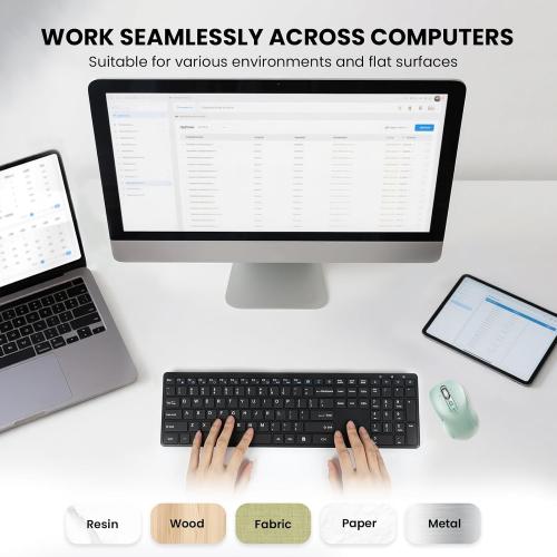 Wireless Bluetooth Mouse for Laptop,USB BT×2,Quiet Ergo Computer Mouses,Metal 4-Way Super Scrolling,± 3200 DPI,Rechargeable,10 Button,Plug&Play,Multi Device Cordless Mice for iPad,Tablet,Mac,PC(Green)