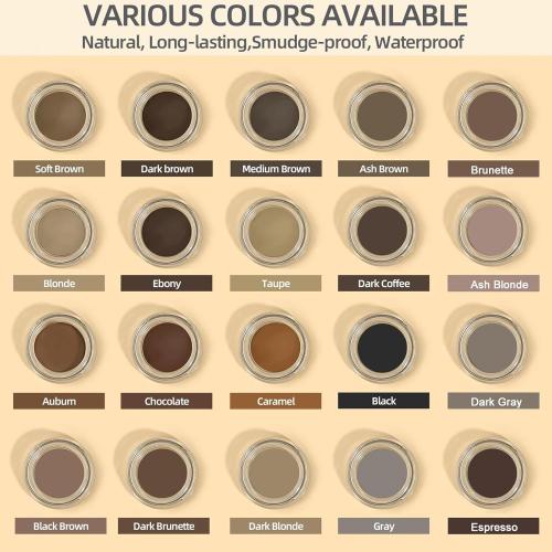Eyebrow Pomade - Waterproof Brow Pomade for Long-lasting Results,Smudge Proof and Sweat Resistant Formula,Natural Eyebrow Makeup for All Skin Types and Tones - Dark Brown