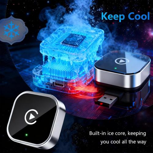 2026 Upgraded Wireless CarPlay Adapter - Fast Auto-Connect, Stable Connection, Mini Size Plug & Play Adapter for iPhone & Android Auto Compatible Cars