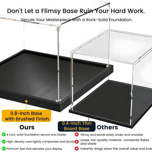 3mm Acrylic Display Case for Lego 21341 Disney Sanderson Sisters Cottage with 0.8-Inch Elevated Base - Dust Proof Acrylic Box Snap Assembly