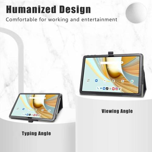 LiuShan PU Leather Slim Folding Stand Cover for UMIDIGI G3 Tab, Vortex Z TAB 10, T10M Pro - 10.1 Tablet Case, Black