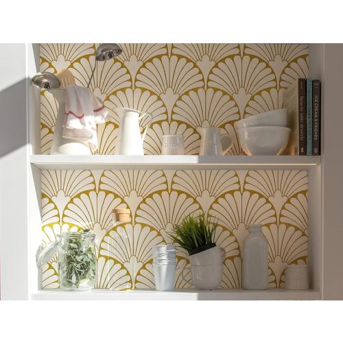 MelunMer Gold Peel and Stick Wallpaper Boho Gold Contact Paper for Cabinets Self Adhesive Removable Wallpaper for Bedroom/Bathroom Modern Contact Paper Leaf Ginkgo Biloba 393 in L 17.3In W