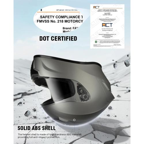 Favoto Full Face Motorcycle Helmet - Dual Visor, Anti-Fog Film Included, DOT Approved Adult Dirt Bike Helmet for Men Women