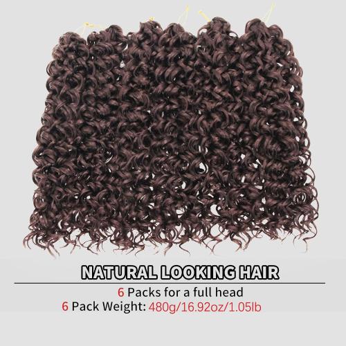 QRHSUKA GoGo Curl Crochet Hair for Women Water Wave Curly Crochet Hair Wavy Hair Deep Wave Beach Curl Crochet Synthetic Hair Extensions (18 inch(Pack of 6), #33)