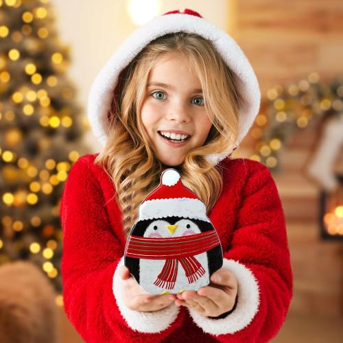 Hushee 8 Pcs Christmas Tin Box Cookie Tins with Lids Christmas Candy Containers Santa Snowman Gingerbread Penguin Metal Cookie Jar Christmas Biscuits Tin Can for Gift Xmas Card, 5 x 4.3 x 2 Inch