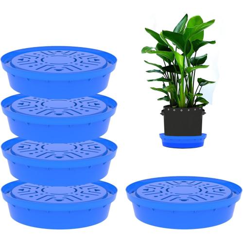 5-Pack Self-Watering Base with Visible Water Level | Keeps Leaves and Flying Insects Out,Maintains Water Quality.black .(without wheels).