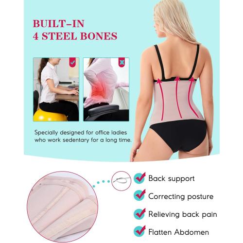 LODAY Waist Trainer Corset for Women Tummy Control Sport Workout Body Shaper Black