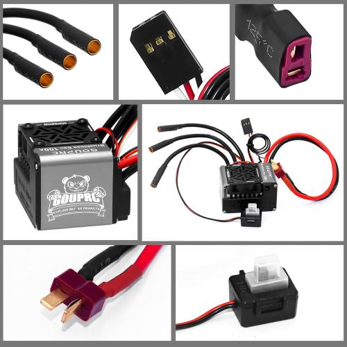 GOUPRC 100A Brushless ESC 2-3S Waterproof Electric Speed Controller for 1/10 Scale Accessories RC Truck Off-Road Car
