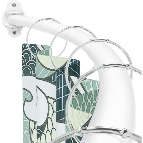 Curved Shower Curtain Rod, Adjustable 40-72 inches Extra Wide Curved Shower Rods for Bathroom, Rust proof Shower Rod, Stainless Steel Curved Curtain Rod for Shower, Bathtub, White