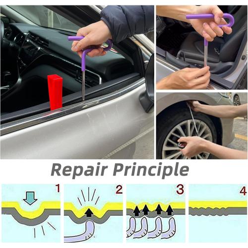 Paintless Dent Repair Rods, Dent Rods Removal Kit, Stainless Steel Dent Rods, Professional Hail Dent Removal Tool for Minor Dents, Door Dings and Hail Damag
