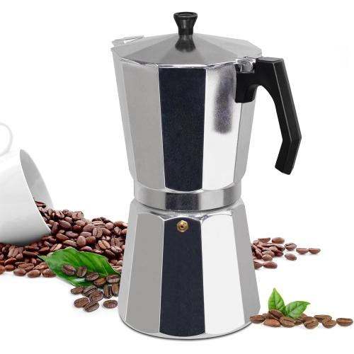 14 Cup Moka Pot Aluminum 700ml Italian Coffee Maker Stovetop Espresso CoffeeMakers Mocha Pot Percolator Greca Coffee Maker for Electric Ceramic Stove Portable for Easy Brewing