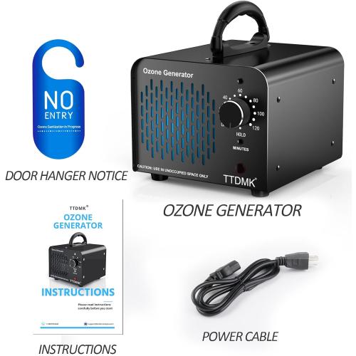 Ozone Generator 168,000mg/h, Commercial Ozone Machine Odor Removal, High Capacity Ozone Machine, Home Ozone Generator for Car, Home, Smoke, Pet, etc (Black) - by TTDMK