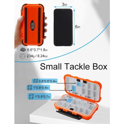 Hlotmeky Small Kayak Mini Tackle Box Waterproof Fishing Lure Box Terminal Storage Fishing Hook Organizer