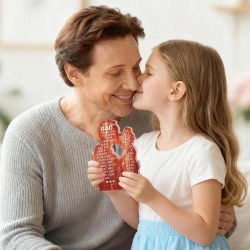 Heartfelt Father Daughter Hug Acrylic Plaque, Keepsake Dad Gift for Father's Day, Birthday, Christmas from Daughter 5.1x3.2 Inch