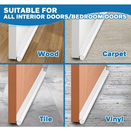 MAXTID Under Door Draft Stoppers 36 Inch White Door Draft Blocker Draft Stoppers for Bottom of Doors Seal Gap Reduce Wind/Breeze, Cold Air, Dust, Smoke, Door Seal Strips Sweeps