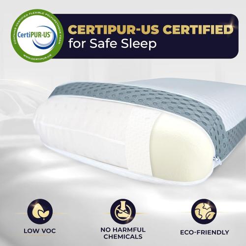 Memory Foam Pillow, Neck Pain Relief, for Neck and Shoulder Pain, Neck, Side Sleeper, Cervical Pillow,