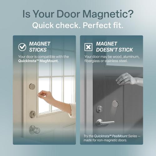 REGAL estate Strong Hold Magnetic Door Mini Blinds, White, 25 x 72 in | No-drill installation, Ideal for offices, kitchens, and magnetic steel entry doors, Light filtering, Cordless 1 in slats