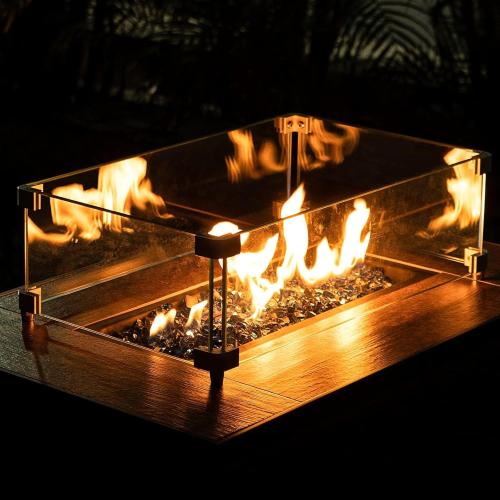 35 lbs Black Fire Glass for Propane Fire Pit, 1/2 Inch Fire Pit Glass Rocks for Gas Fireplace, Reflective Glass Rocks for Fire Pit Table