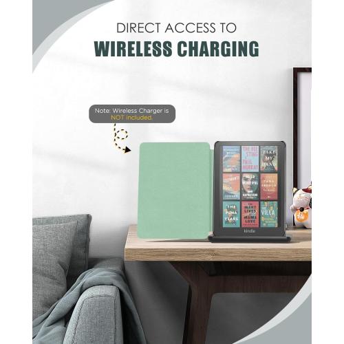 MoKo Case for All-New 7 Kindle Paperwhite (12th Generation-2024) and Kindle Colorsoft Signature Edition 2024, Lightweight Shell Cover with Auto Wake/Sleep for Kindle Paperwhite 2024, Agave Green