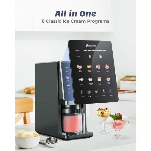 Alcarin Ice Cream Maker with 1 Pint (Not Freezer), Frozen Treat Machine