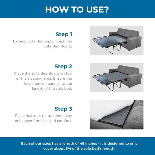 Meliusly Heavy Duty Sleeper Sofa Support Board (60x48 - Queen Size) Reinforced Wood Sofa Bed Support, Pull Out Couch Mattress Board, Sleeper Bar Shield, SleeperSaver