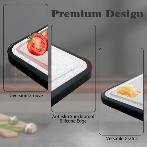 Cutting Boards for Kitchen Cutting Board Thickened Stainless Steel Wheat Straw PP Dishwasher Safe Double Sided Large Meat Cutting Boards 15 x 10 Inch   **1 pc .**