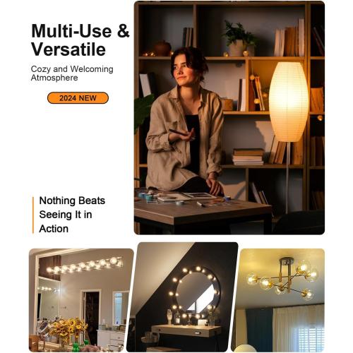 【Upgraded】 Dimmable E26 Led Bulb 60 Watt, G16.5 Light Bulbs 60Watt Soft White 2700K, Globe Small E26 Bulb, Edison Bulbs for Chandelier, Celling Fan, Vanity Lights, 6W, 860LM 90 CRI, 6 Pack