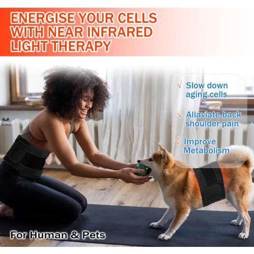 Red Light Therapy Infrared Light Therapy Pad for Body Pain NIR Deep Therapy for Back Knee Hands Feet Relief Portable 660nm 850nm Home Heating Light Therapy Wrap Belt Gift for Women Men