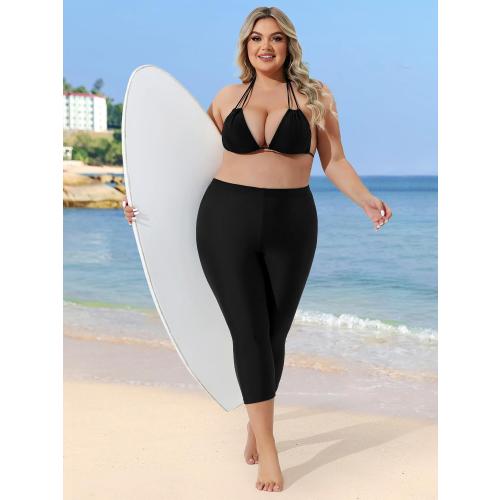 ATTRACO Swim Pants for Women High Waisted Swim Capris Swim Shorts Swimming Leggings
