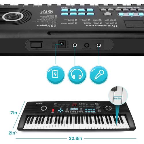 61 keys keyboard piano, Electronic Digital Piano with Built-In Speaker Microphone, Portable Keyboard Gift Teaching for Beginners, electric piano for kids