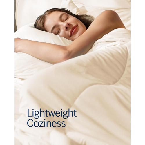 REST® Evercool® Cooling Comforter, Full/Queen, Blanket for Hot Sleepers, All Season Bedding to Keep Cool for Night Sweats, Breathable Lightweight Blanket, 90x90 Inches, Snow Ivory