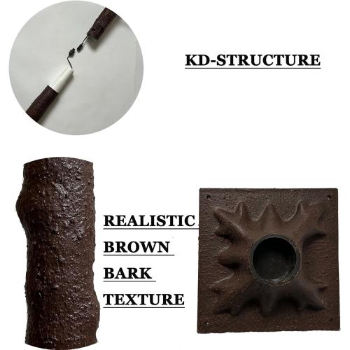 Hairui Lighted Brown Alpine Tree with 450L Warm White Fairy Lights 4FT, Brown Twig Tree with Lights for Indoor Outdoor Home Party Halloween Christmas Decoration