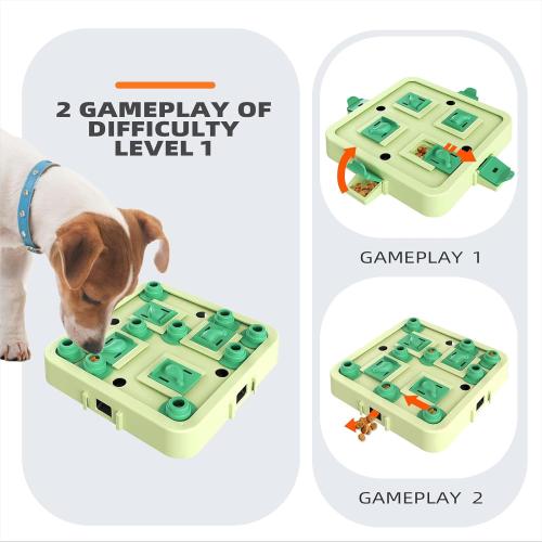 KADTC U.S. Brand & Design - 3 Levels of Challenge Dog Chess Puzzle Toy For Small/Medium/Large Smart Dogs Treat Puzzles Mental Stimulation Puppy Stimulating Enrichment Toys Interactive Brain Mind Games