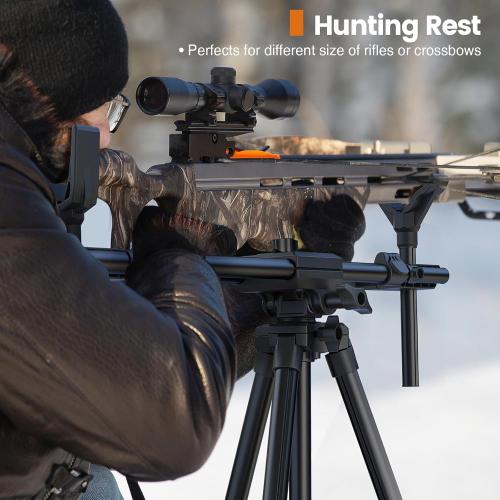 Hunting Rests, Shooting Tripod with Dual Frame, Flexible Orientation, Adjustable Height, Shooting Tripod Max Provide Maximum Shooting Stability for Outdoors, Ground Blinds and Hunting