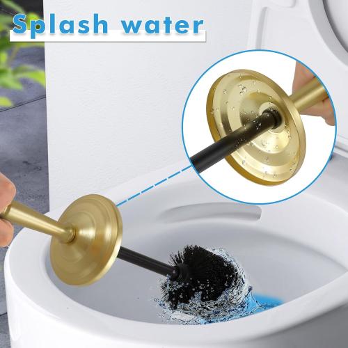 Gold Toilet Brush and Holder Set,Toilet Bowl Brush and Holder
