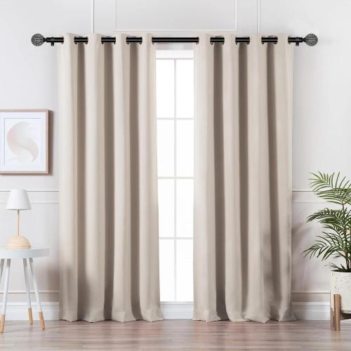 KAMANINA Black Curtain Rods for Windows 66 to 120 Inch Heavy Duty