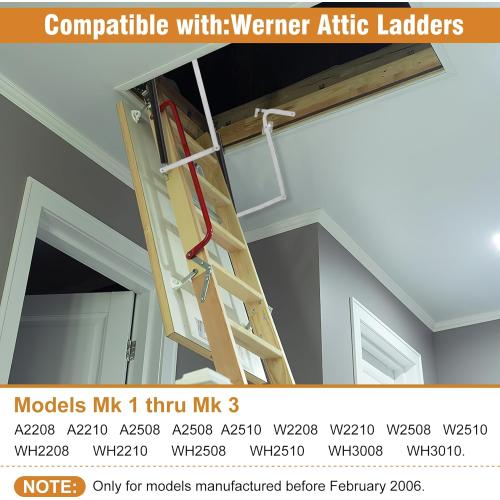 55-1 Attic Ladder Spreader Hinge Arms with Springs,Compatible with Werner (Mk1 Thru Mk3),A2208 A2210 A2508 A2510 W2208 W2210 W2508 W2510 WH2208 WH2210 WH2508 WH2510 WH3008 WH3010, MFG 2006 and Older