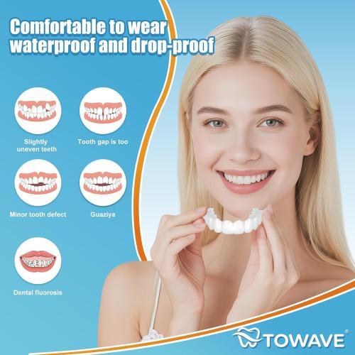 Temporary Veneers Teeth for Women and Men, Temporary Tooth Replacement Kit, Nature and Comfortable