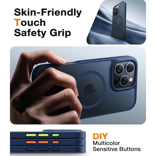 TORRAS Magnetic Shockproof for iPhone 16 Pro Max Case, [4X Military-Grade Protection] [Compatible with MagSafe] Translucent Case for iPhone 16 Pro Max Anti-Scratch Guardian 6.9