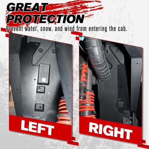 A & UTV PRO Rear Wheel Well Block Offs and Lower Door Trim Panels for Polaris RZR PRO XP 2020-2025, Rear Splash Guard Fender Flares Mudguard with Lower Door Valance Trim Accessories, 2 Door