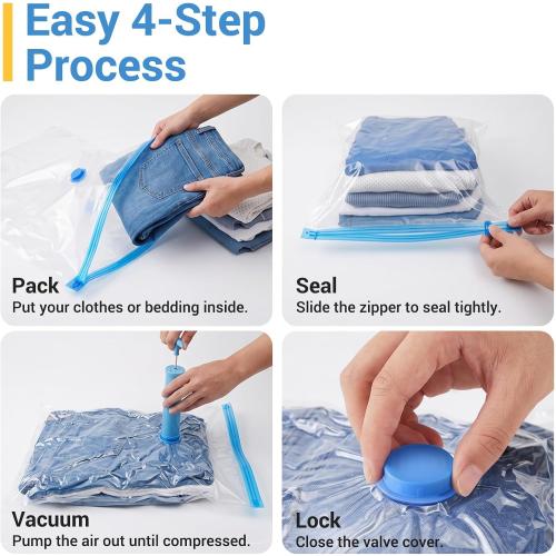 Fygrip 80% Space Saver Vacuum Storage Bags with Hand Pump, 20 Combo