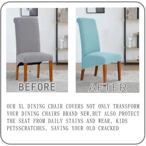 Deisy Dee Stretch XL/Oversized Soft Spandex Extra Large Dining Room Chair Covers for Kitchen Dining，Removable Washable Chair Protectors Slipcovers (Baby Blue, 2)