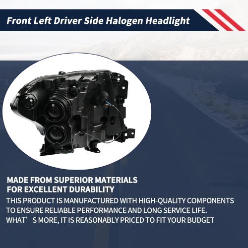 Halogen Headlight w/Bulbs Front Left Driver Side Headlamp Assembly JL1Z-13008-J JL1Z13008J FO2502370 Compatible with Ford Expedition XLT Limited 2018-2021