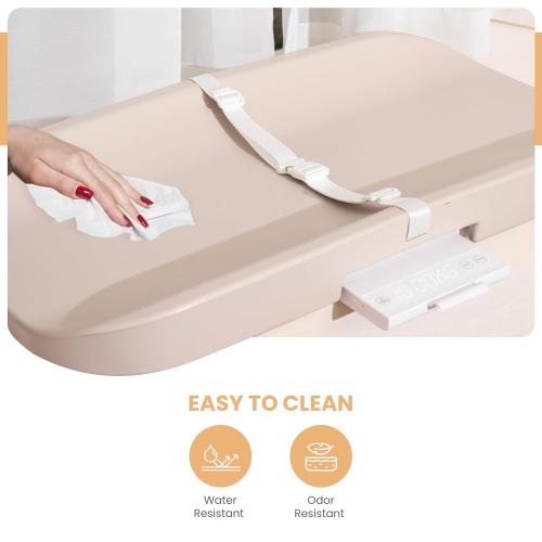 Baby Changing Pad, Luxury Baby Scale, 2-in-1 Baby Smart Scale and Change Pad, Waterproof, Wipeable Changing Pad with Safety Belt, Non-Slip Pad for Dresser, Easy to Clean & Portable Pad