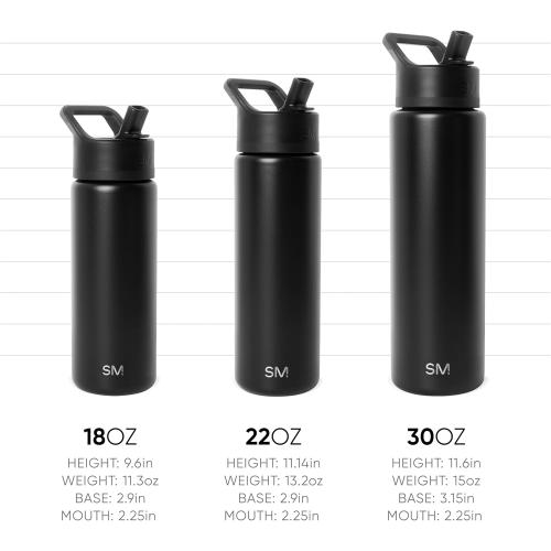 Simple Modern Water Bottle with Straw Lid | Vacuum Insulated Stainless Steel Metal Thermos | Reusable Leak Proof BPA-Free Flask for Sports Gym | Summit Collection | 30oz, Cream Checkmate