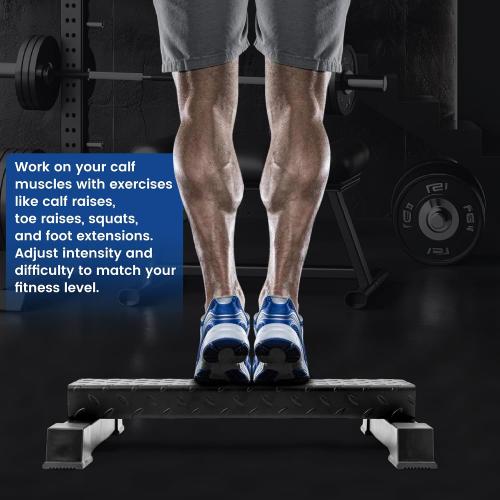 Steel Calf Raise Block – Heavy Duty Calf Stretch Platform for Seated & Standing Calf Raises, Calf Extension, Dumbbell Calf Raise & Leg Strength Training Equipment for Home Gym