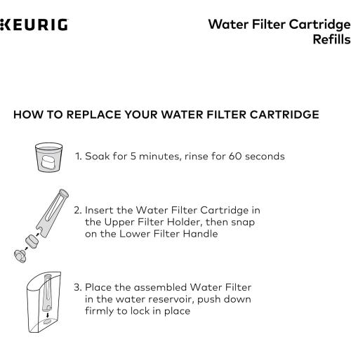 Keurig Water Filter Refill Cartridges, Replacement Water Filter Cartridges, Compatible with 2.0 K-Cup Pod Coffee Makers, 2 Count
